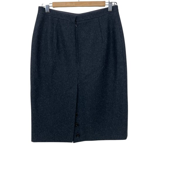 JEAN PAUL GAULTIER Vintage Wool Blend Pencil Skirt Size 10 Lined Dark Gray‎ Slit - Picture 3 of 9